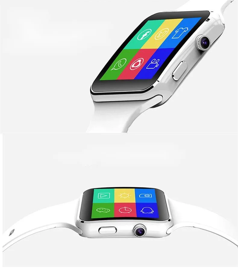 Black smartwatch with telephone and music movement meter on TPU strap