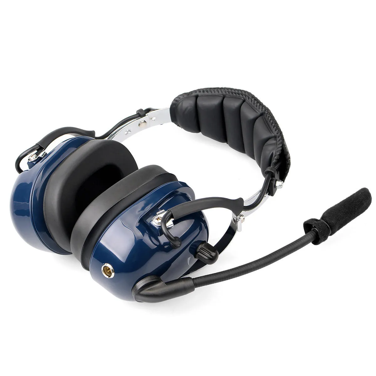Retevis EH050K blue double needle headphones with aviation noise reduction headset and 5-pin cable