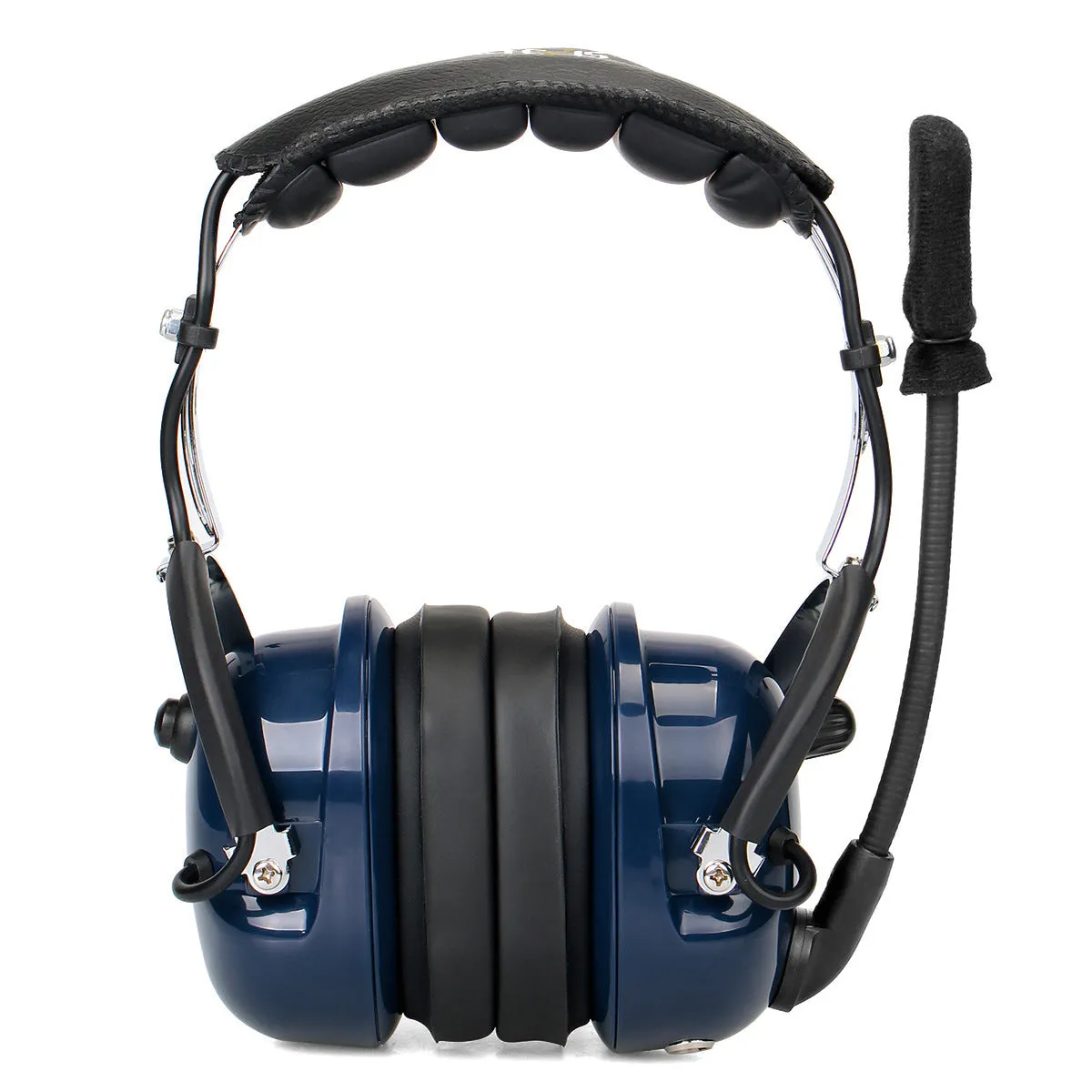 Retevis EH050K blue double needle headphones with aviation noise reduction headset and 5-pin cable