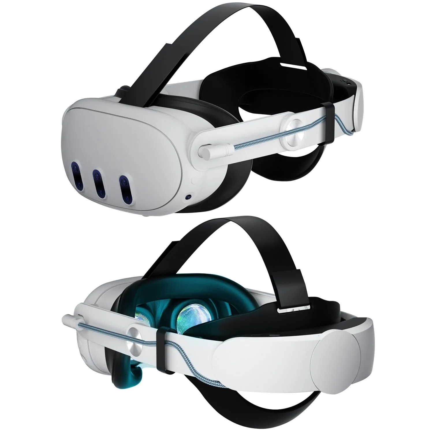 Meta Quest 3 head wear accessory with 18W fast charge 10000mAh battery in ABS material headband design as shown in picture