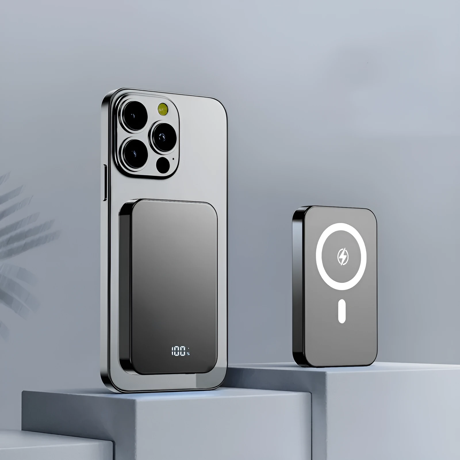 Super large capacity three-in-one wireless power bank 10000mAh alloy shell magnetic suction digital display