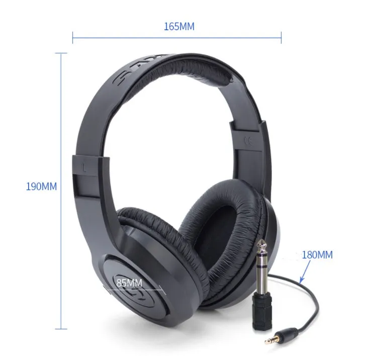 Fully enclosed monitoring earphones headworn over-ear black wired industrial style headphones