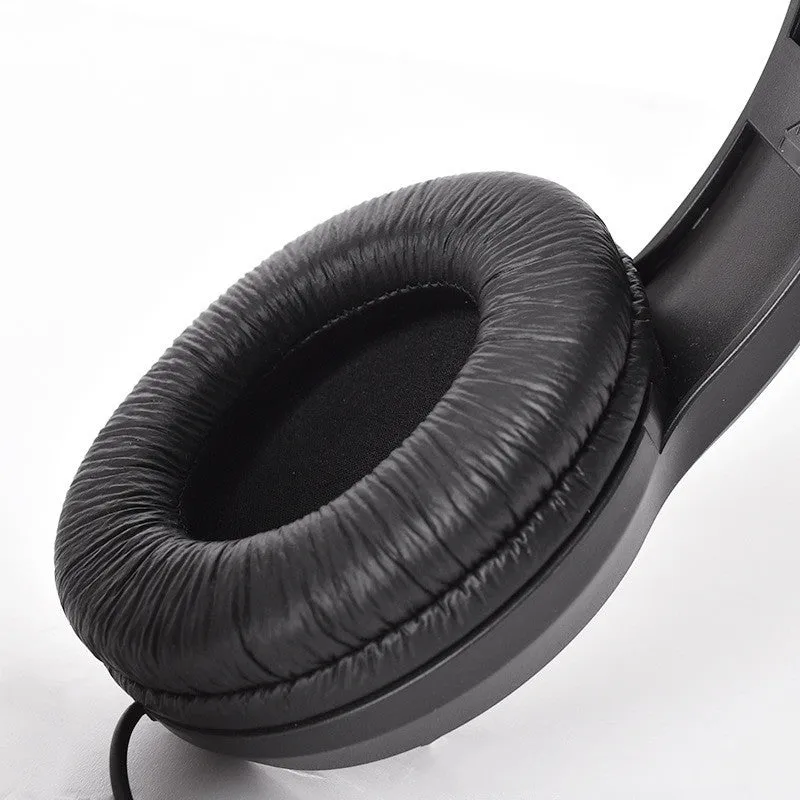 Fully enclosed monitoring earphones headworn over-ear black wired industrial style headphones