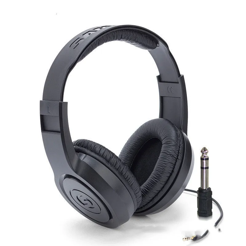 Fully enclosed monitoring earphones headworn over-ear black wired industrial style headphones