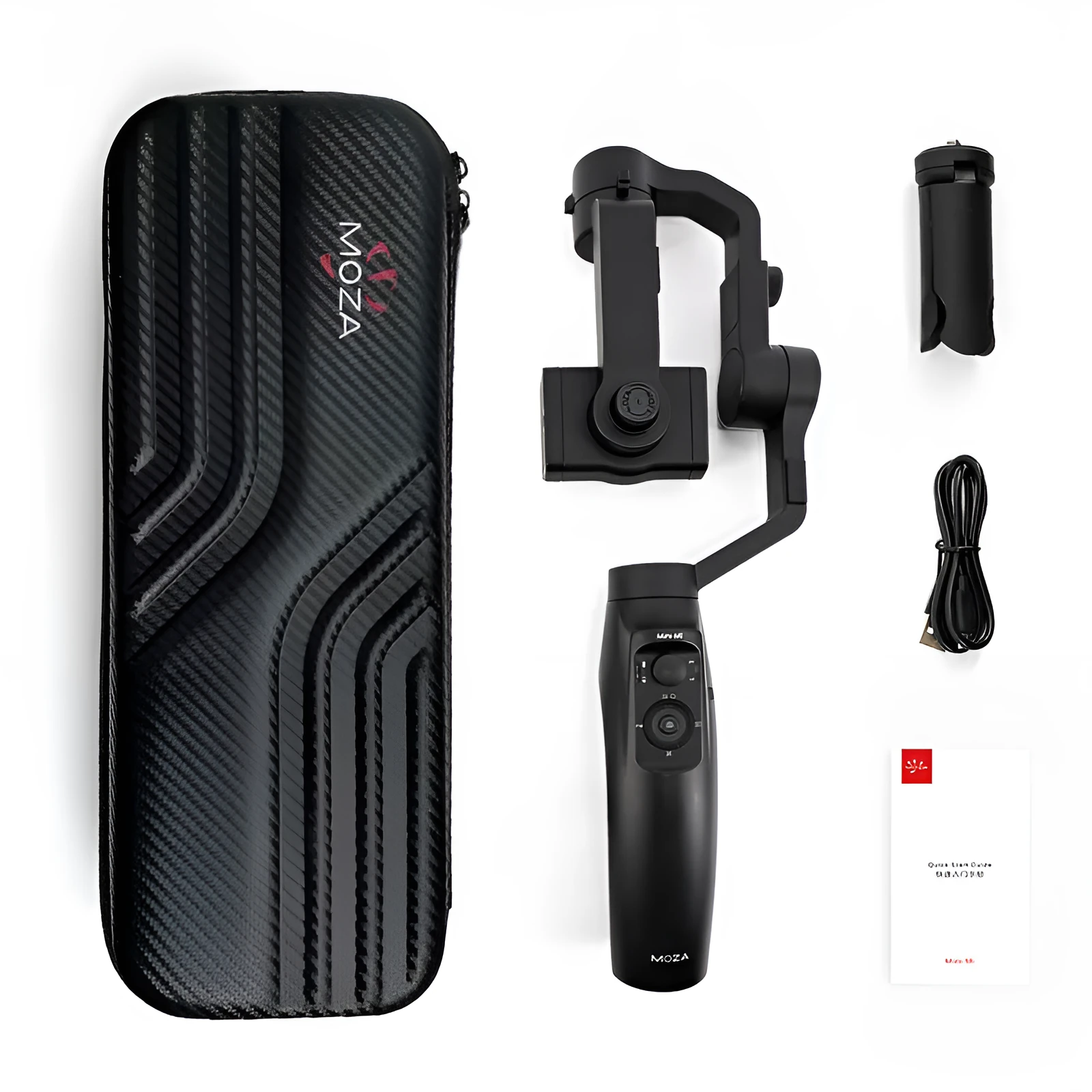 Black handheld three-axis mobile phone stabilizer with wireless charging and Bluetooth remote control