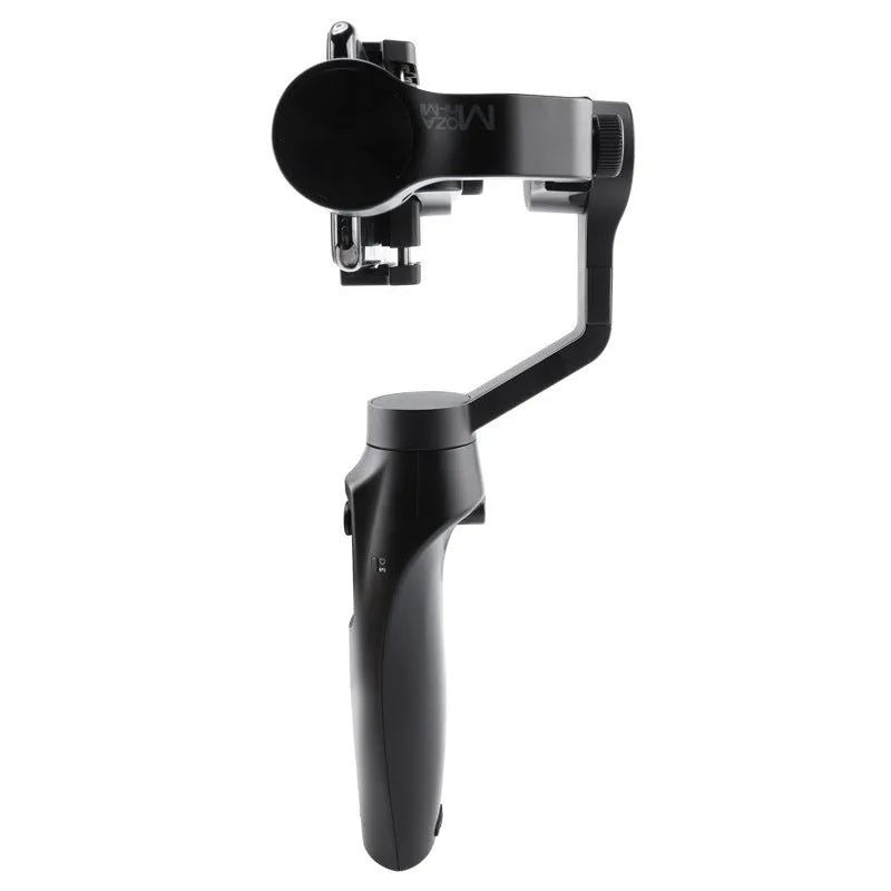 Black handheld three-axis mobile phone stabilizer with wireless charging and Bluetooth remote control