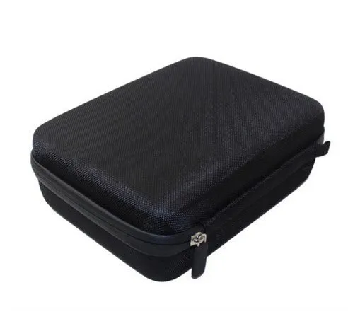 Anti-shock portable case for GoPro, black, with zipper and carry handle, 23x18x6cm