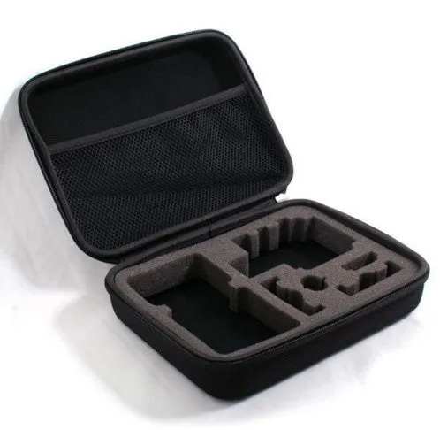 Anti-shock portable case for GoPro, black, with zipper and carry handle, 23x18x6cm