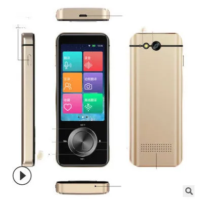 M9 language translator device in gold or silver grey colour with group chat and photo translation functions