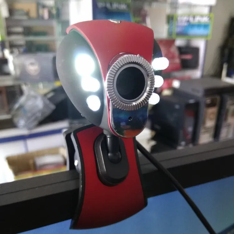 USB computer camera with CMOS sensor in red and black colour