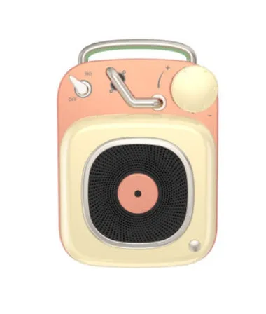 Portable mini speaker in blue, compact size 4.8x6.2x2.8cm with metal body