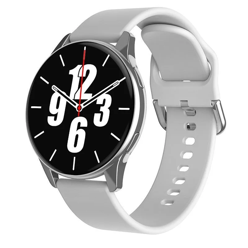 Round TFT touch screen smart watch with Bluetooth calling and heart rate monitoring in black mesh belt