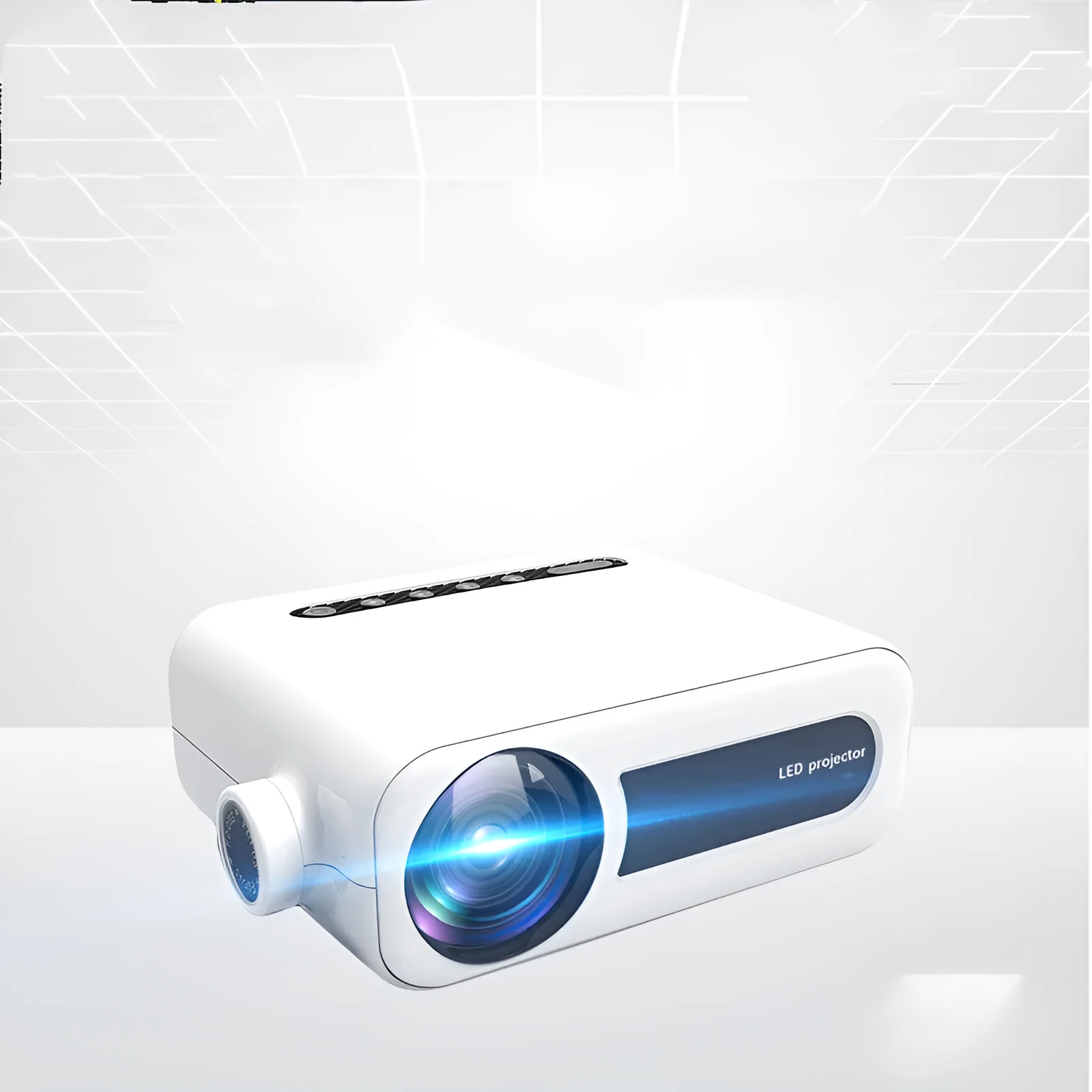 Mini projector with 1024x600 LED lens and 5G mobile phone screen source