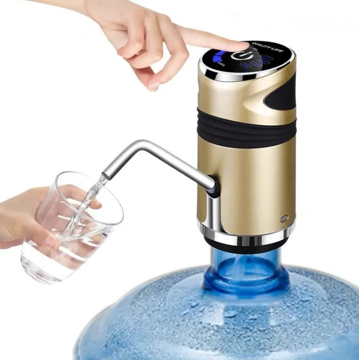 USB charging bucket water absorber in gold with stainless steel hose and suction hose