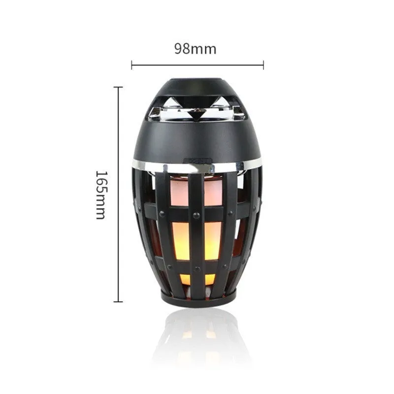 Black flame-shaped Bluetooth speaker box for home decoration with USB charging cable