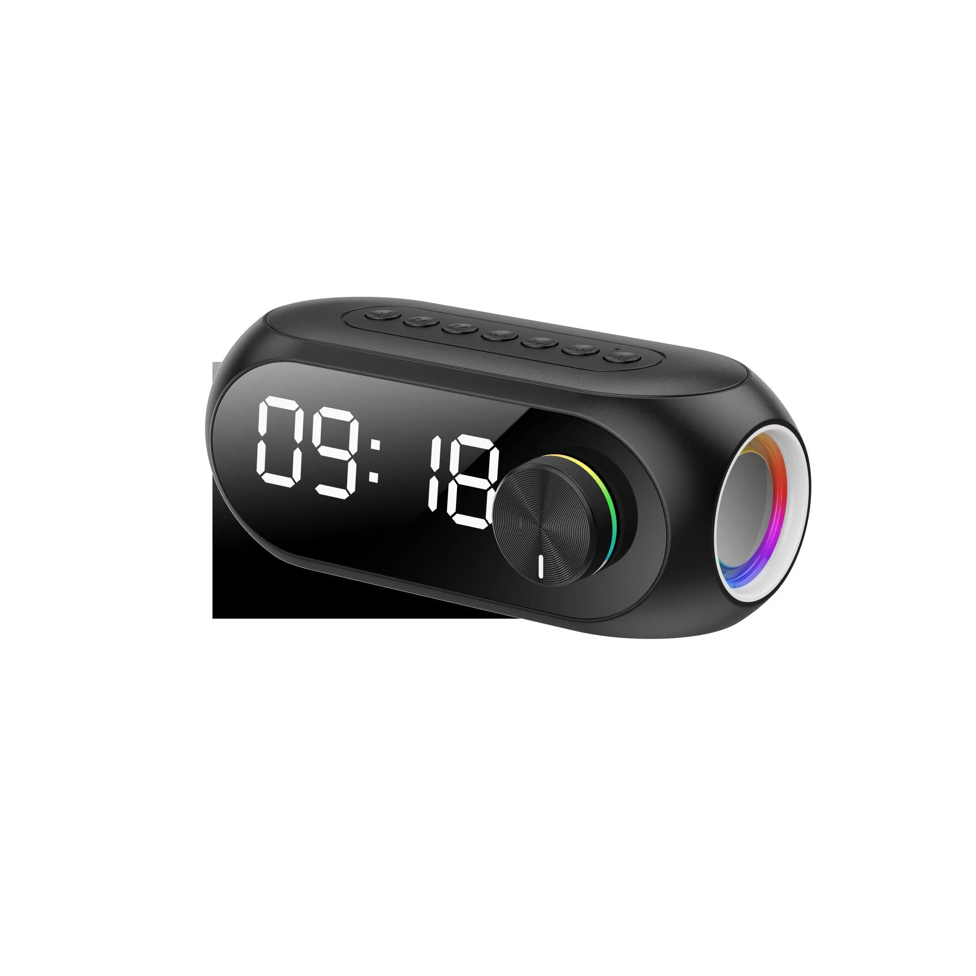 Portable Bluetooth speaker with extra bass in black, white, or blue colours, showing USB charging port