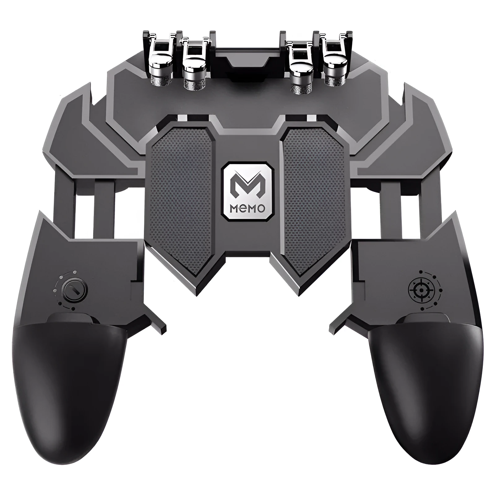 Black AK66 six-finger gamepad for PUBG mobile phone with rotatable lever