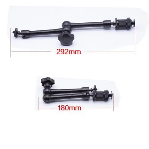 Blue dolly slider camera pulley car with solid aluminium floor, dual bearing rubber wheels, and 11inch arm on a desktop