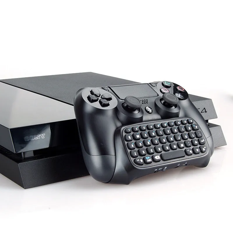 PS4 controller Bluetooth chat keypad attached to black controller showing keys and speaker