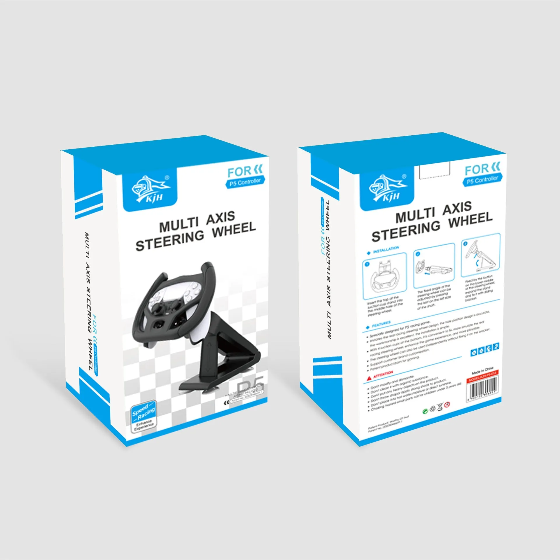 Black ABS plastic gamepad steering wheel bracket with a suction cup mount for mobile phones.