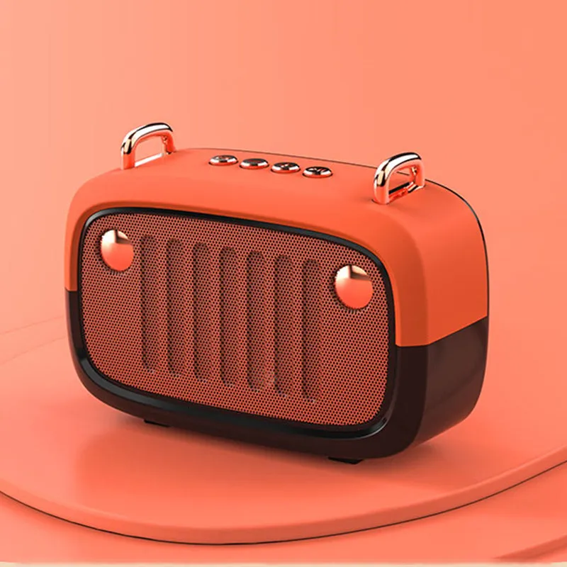Wireless Bluetooth speaker cartoon subwoofer portable mini in black, USB interface, compact size 138x50x86mm