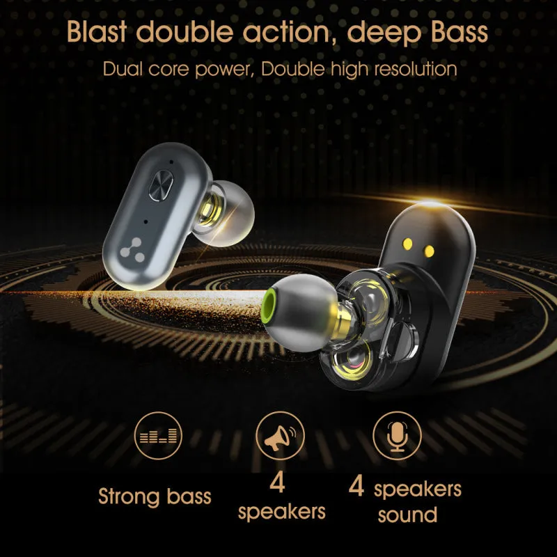 SYLLABLE S101 black Bluetooth earphones with charging case and earbuds