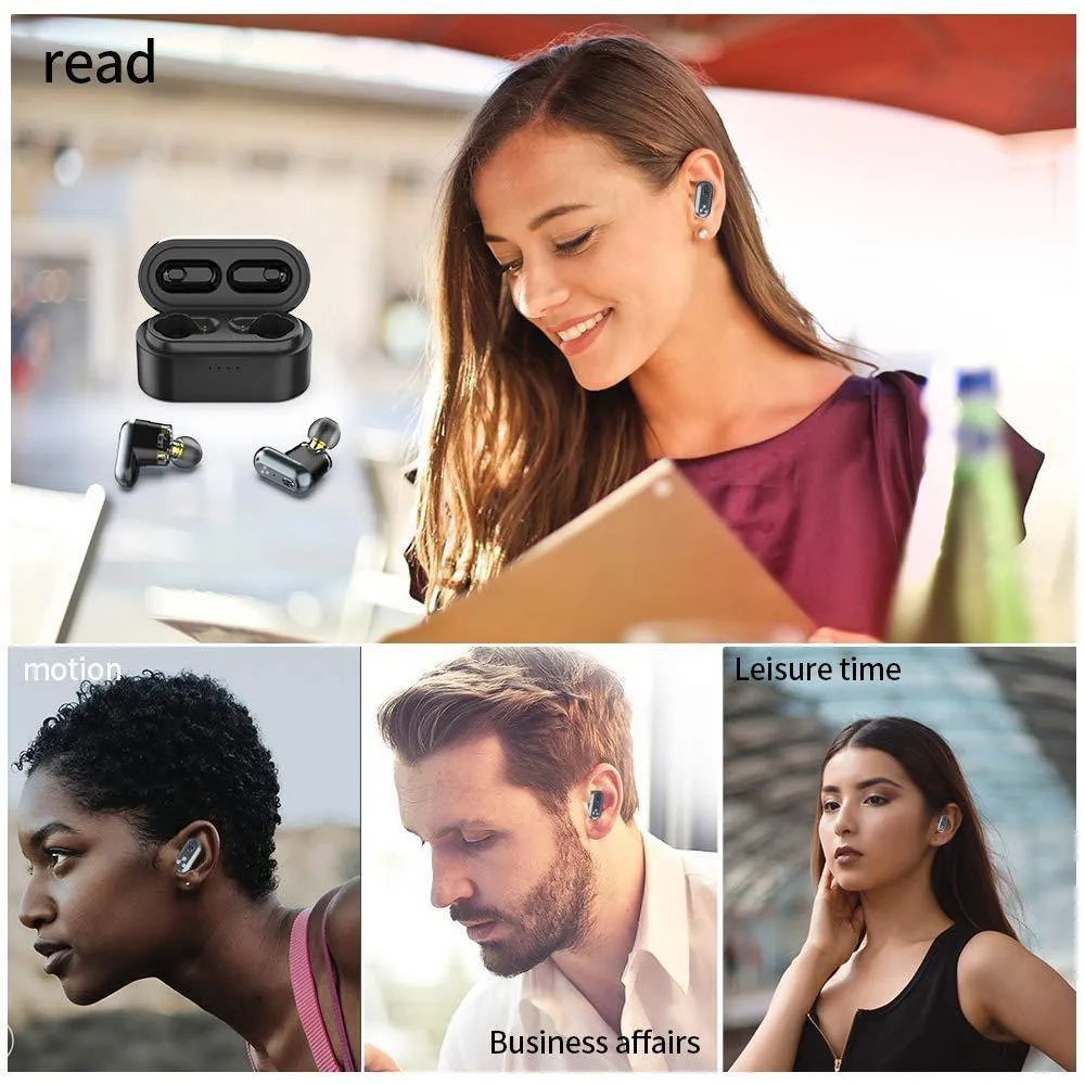 SYLLABLE S101 black Bluetooth earphones with charging case and earbuds