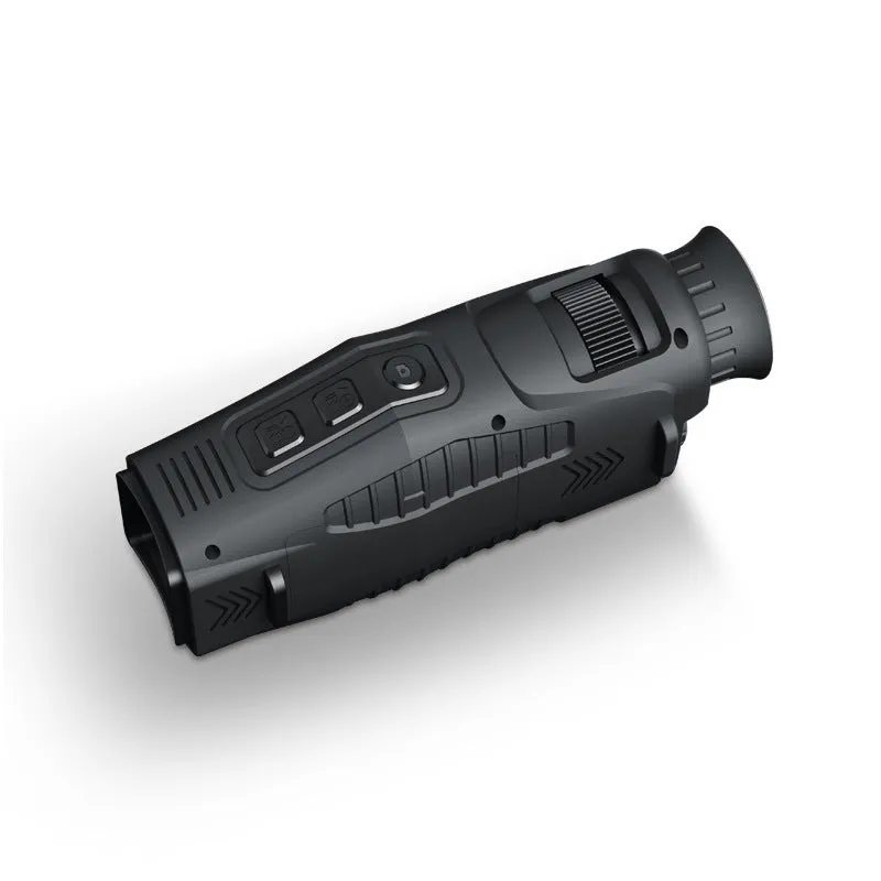 HD infrared night vision monocular with 1.54 inch display and 5X digital zoom on dark background