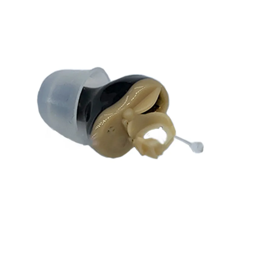 ABS hearing aid in skin colour for left ear with lightweight plastic housing