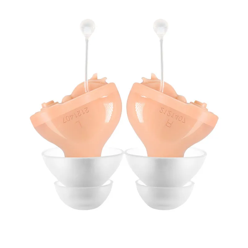 ABS hearing aid in skin colour for left ear with lightweight plastic housing