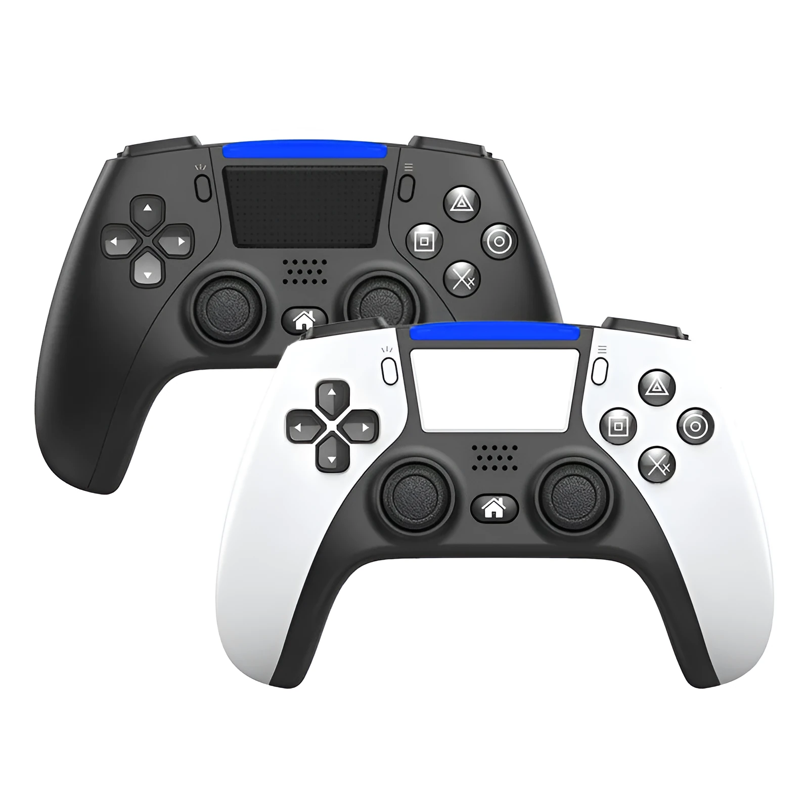 Bluetooth wireless gamepad in black, ABS plastic, with dual analog sticks, for PS4 Android and PC