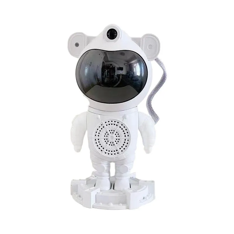 Bluetooth astronaut starry sky projection lamp in white with star projection effect