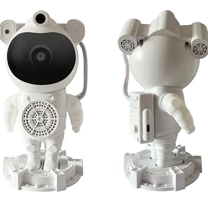Bluetooth astronaut starry sky projection lamp in white with star projection effect