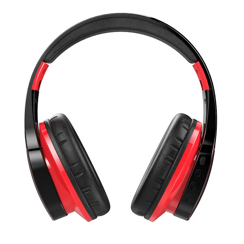 Folding Bluetooth headset with subwoofer, stereo wireless, available in black red white