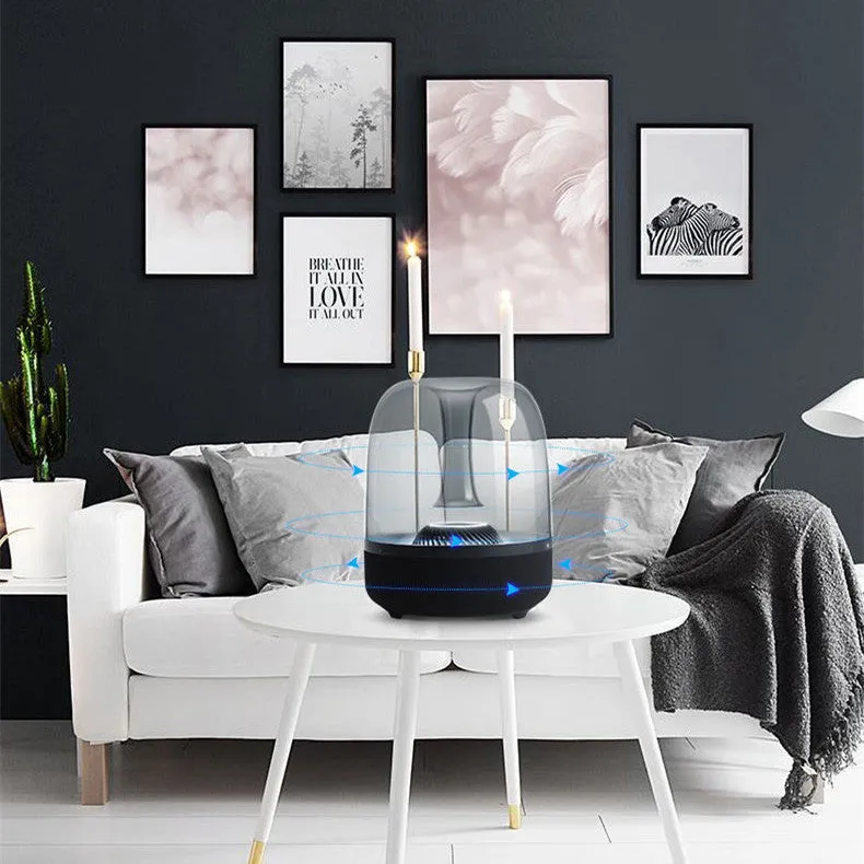 Blue Glass desktop mini Bluetooth speaker in black plastic finish with bass, USB interface, and press keys