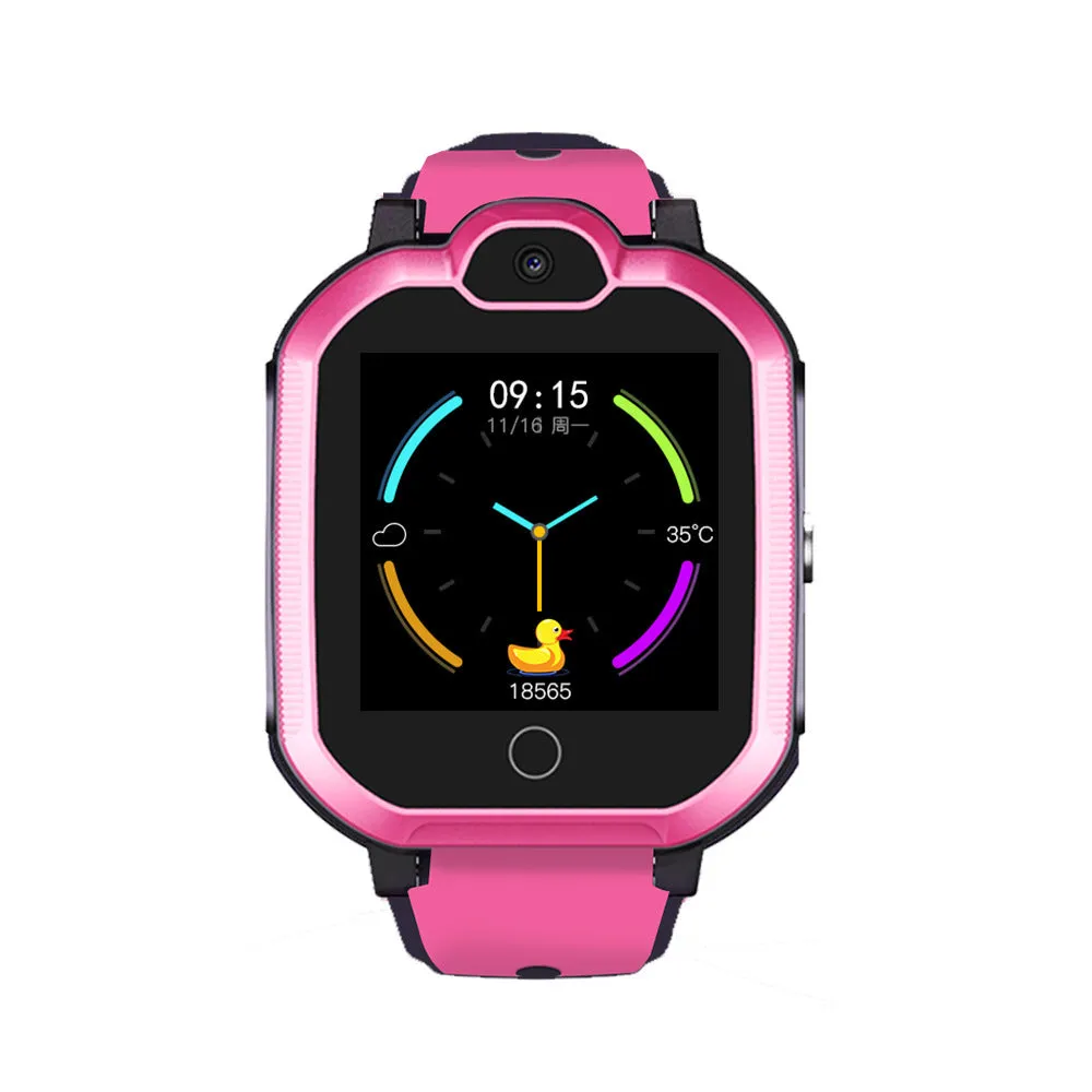 Children's 4G video calling smartwatch in blue with silicone strap and touch screen
