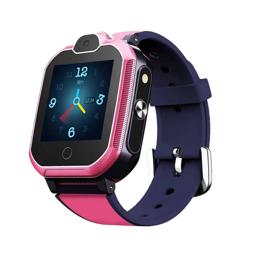 Children's 4G video calling smartwatch in blue with silicone strap and touch screen