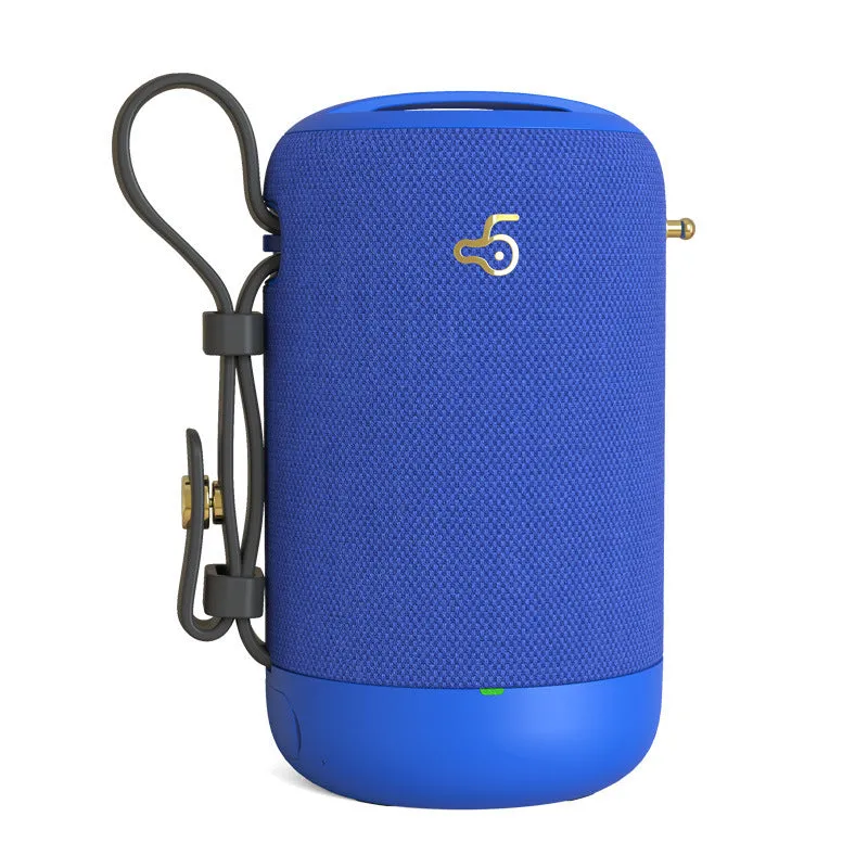 Wireless Bluetooth speaker with black waterproof mesh and leather shell for phone, computer, and car use