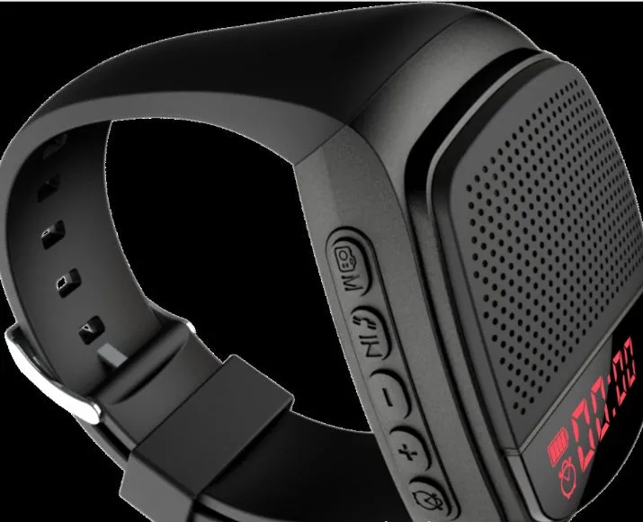 B90 wireless Bluetooth speaker watch with waterproof and drop-proof design for outdoor sports, black colour