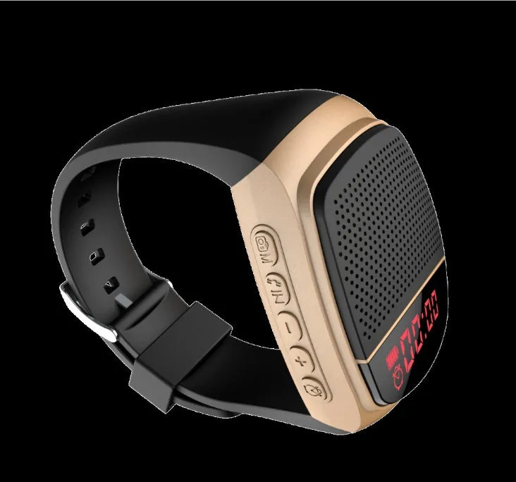 B90 wireless Bluetooth speaker watch with waterproof and drop-proof design for outdoor sports, black colour