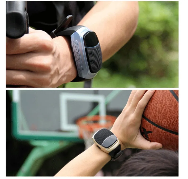 B90 wireless Bluetooth speaker watch with waterproof and drop-proof design for outdoor sports, black colour