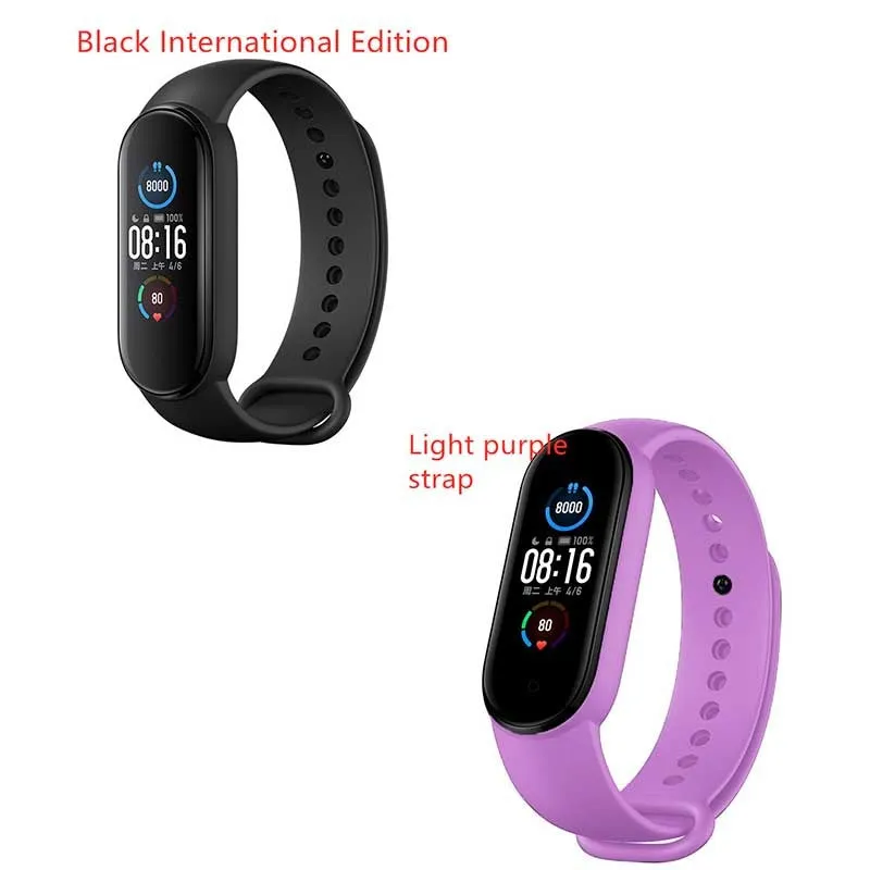 Mijia Mi Band 5 fitness tracker with black TPU wristband and 1.1 inch colour screen