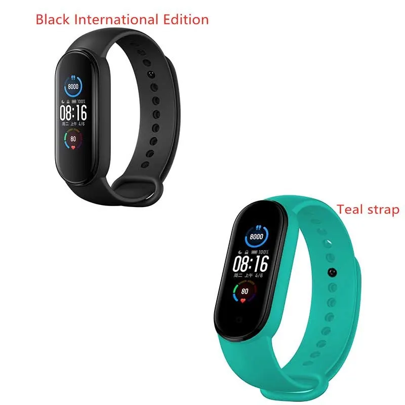 Mijia Mi Band 5 fitness tracker with black TPU wristband and 1.1 inch colour screen