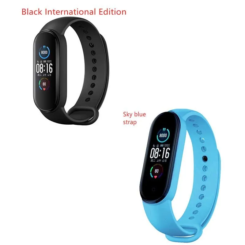 Mijia Mi Band 5 fitness tracker with black TPU wristband and 1.1 inch colour screen