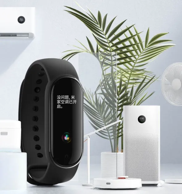 Mijia Mi Band 5 fitness tracker with black TPU wristband and 1.1 inch colour screen
