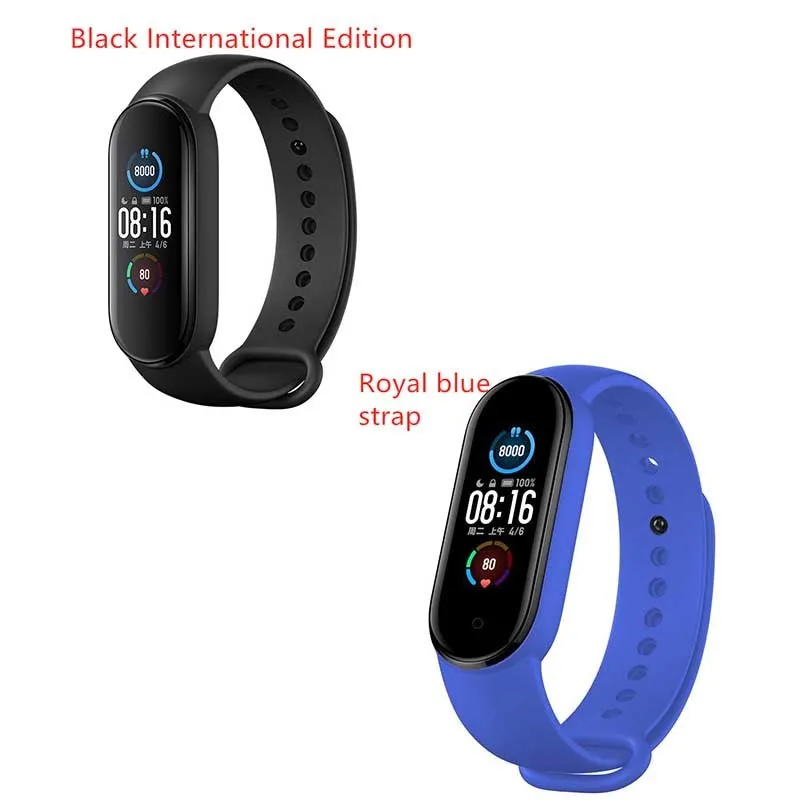 Mijia Mi Band 5 fitness tracker with black TPU wristband and 1.1 inch colour screen