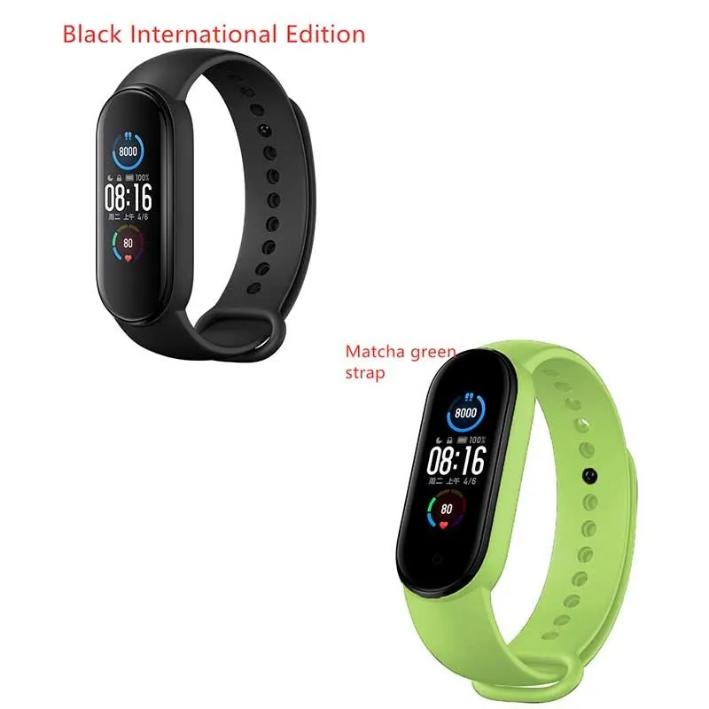 Mijia Mi Band 5 fitness tracker with black TPU wristband and 1.1 inch colour screen