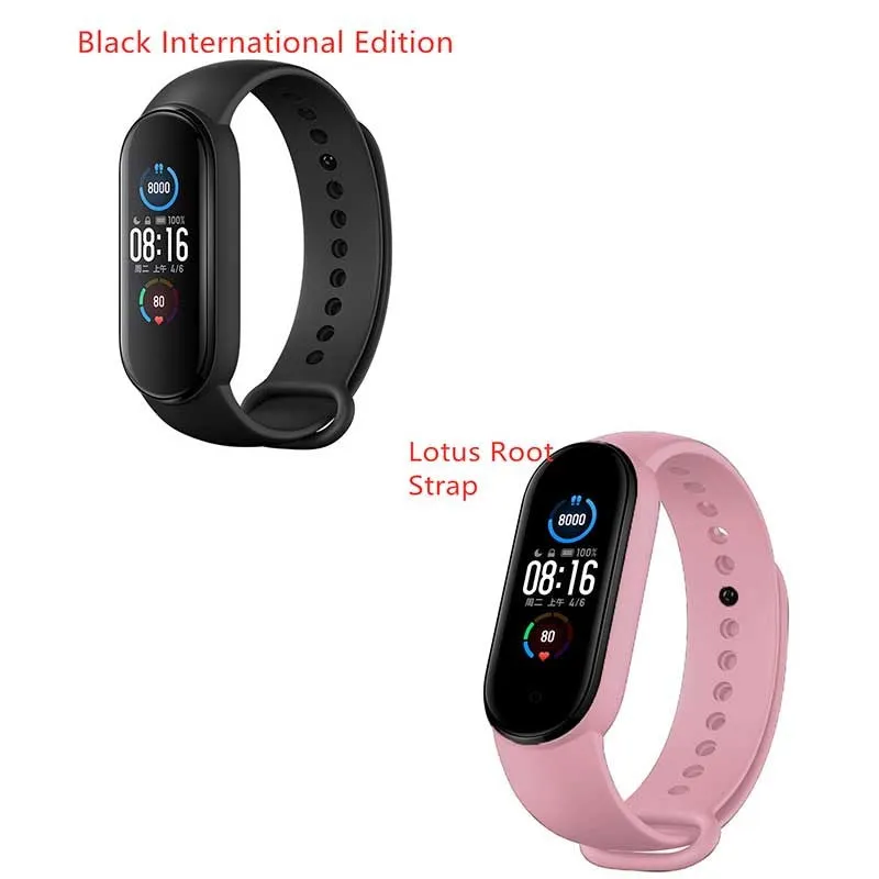 Mijia Mi Band 5 fitness tracker with black TPU wristband and 1.1 inch colour screen