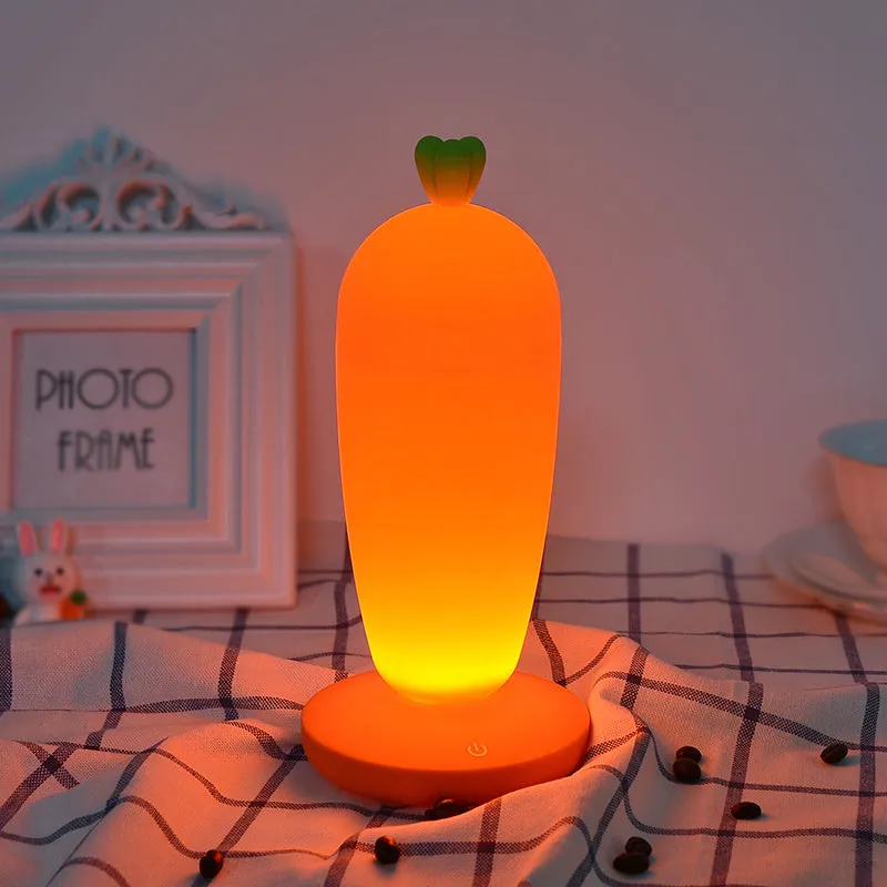 Strawberry-shaped silicone night light with USB charging, touch control, and LED glow, 10cm tall