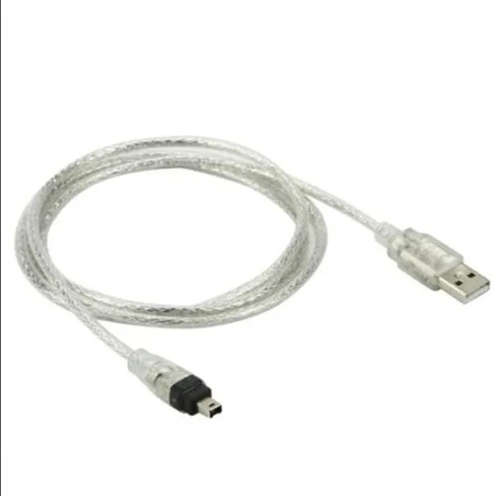 Transparent white USB-A to 4-pin data cable 1 metre length for computer peripherals